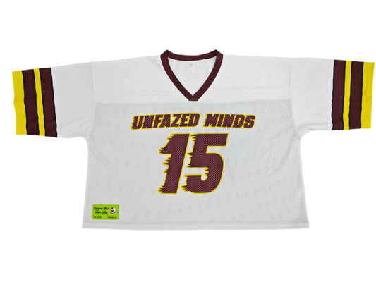 Cropped Mesh Jersey (White/Maroon)